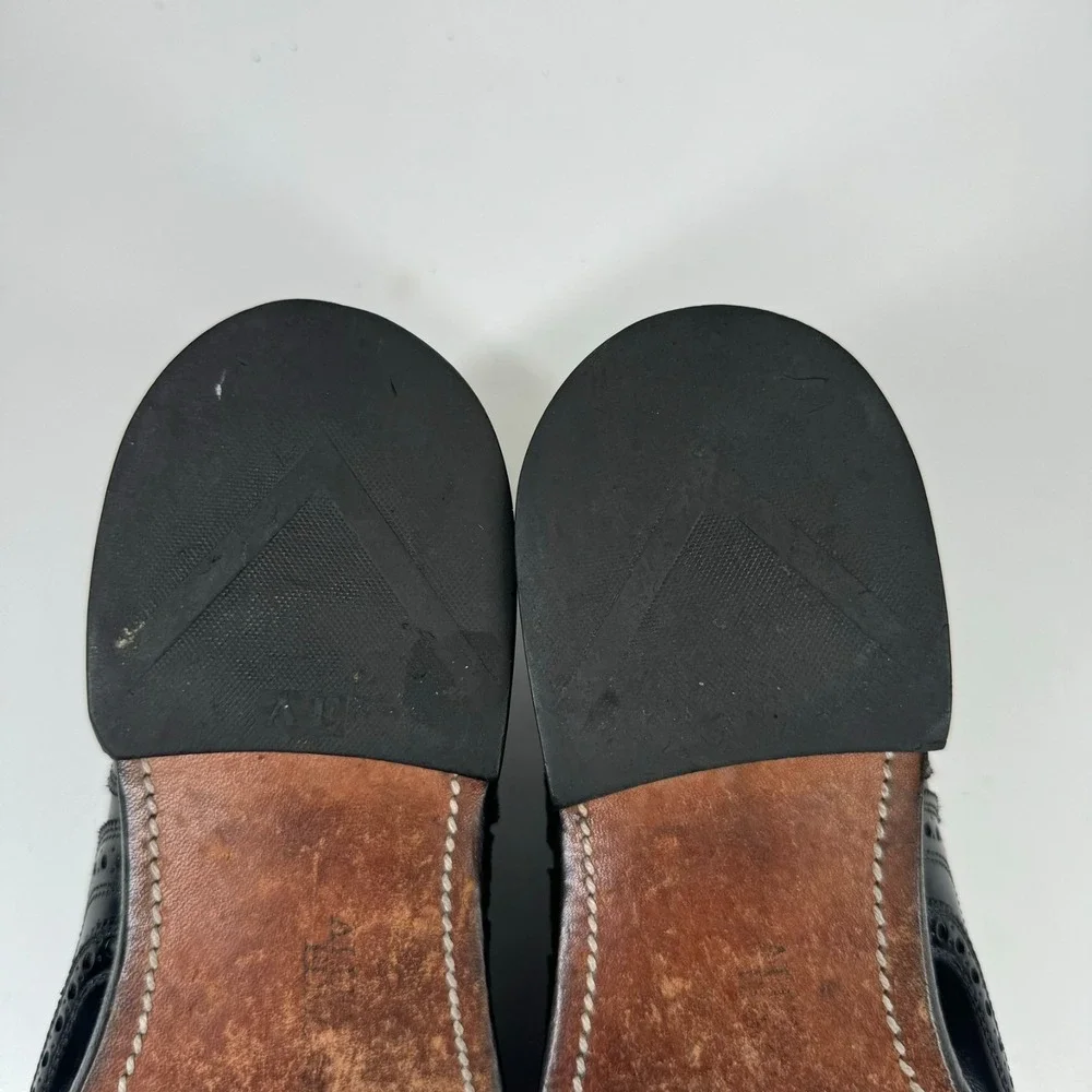 Allen Edmonds McAllister Men's 9.5C Black Leather Wingtip Oxford Dress Shoe 6215